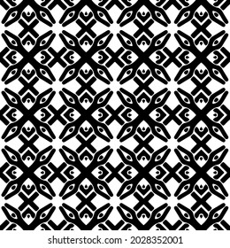 Seamless vector pattern in geometric ornamental style. Black  ornament.