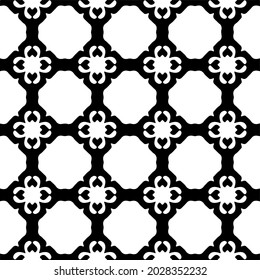 Seamless vector pattern in geometric ornamental style. Black  ornament.