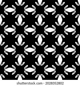 Seamless vector pattern in geometric ornamental style. Black  ornament.