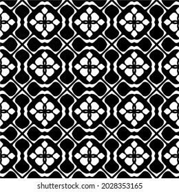Seamless vector pattern in geometric ornamental style. Black  ornament.