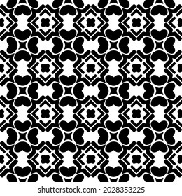 Seamless vector pattern in geometric ornamental style. Black  ornament.