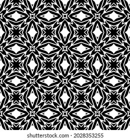 Seamless vector pattern in geometric ornamental style. Black  ornament.