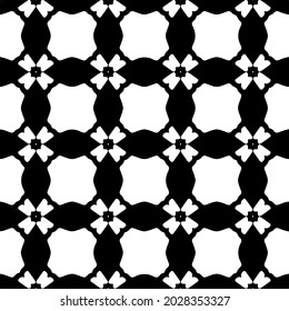 Seamless vector pattern in geometric ornamental style. Black  ornament.