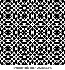 Seamless vector pattern in geometric ornamental style. Black  ornament.
