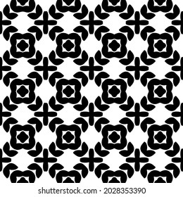 Seamless vector pattern in geometric ornamental style. Black  ornament.
