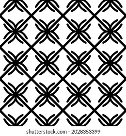 Seamless vector pattern in geometric ornamental style. Black  ornament.