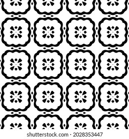 Seamless vector pattern in geometric ornamental style. Black  ornament.
