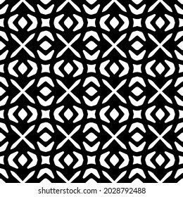 Seamless vector pattern in geometric ornamental style. Black  ornament.