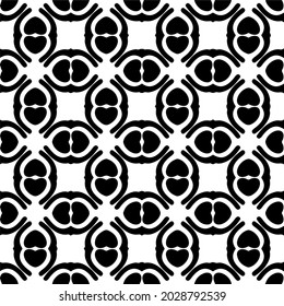 Seamless vector pattern in geometric ornamental style. Black  ornament.