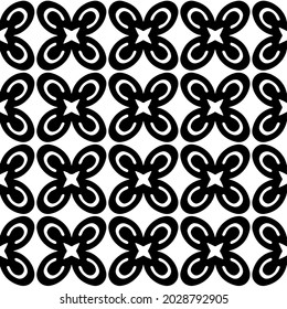 Seamless vector pattern in geometric ornamental style. Black  ornament.