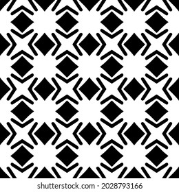 Seamless vector pattern in geometric ornamental style. Black  ornament.