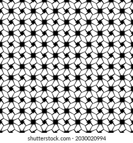 Seamless vector pattern in geometric ornamental style  for wallpapers and backgrounds. Black  ornament.
