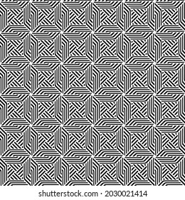 Seamless vector pattern in geometric ornamental style  for wallpapers and backgrounds. Black  ornament.