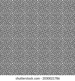 Seamless vector pattern in geometric ornamental style  for wallpapers and backgrounds. Black  ornament.