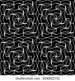 Seamless vector pattern in geometric ornamental style  for wallpapers and backgrounds. Black  ornament.