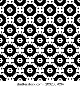 Seamless vector pattern in geometric ornamental style. Black and white pattern.