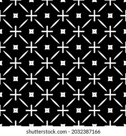 Seamless vector pattern in geometric ornamental style. Black and white pattern.