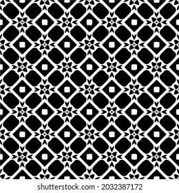 Seamless vector pattern in geometric ornamental style. Black and white pattern.