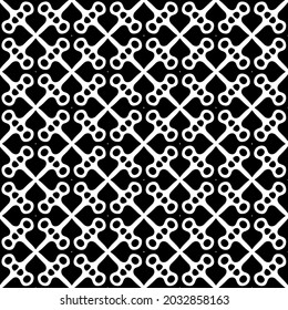 
Seamless vector pattern in geometric ornamental style. Black  ornament.