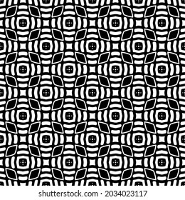 Seamless vector pattern in geometric ornamental style. Black and white pattern.