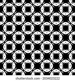 Seamless vector pattern in geometric ornamental style. Black and white pattern.