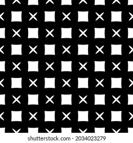 Seamless vector pattern in geometric ornamental style. Black and white pattern.