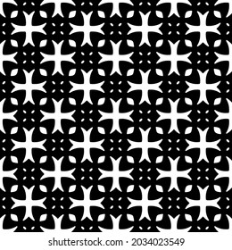 Seamless vector pattern in geometric ornamental style. Black and white pattern.