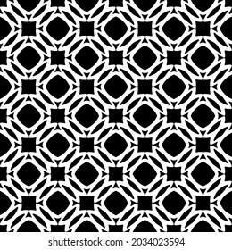 Seamless vector pattern in geometric ornamental style. Black and white pattern.