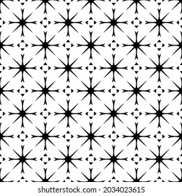 Seamless vector pattern in geometric ornamental style. Black and white pattern.