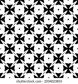 Seamless vector pattern in geometric ornamental style. Black  ornament.