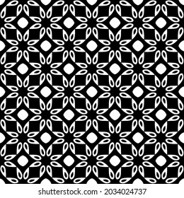 Seamless vector pattern in geometric ornamental style. Black  ornament.