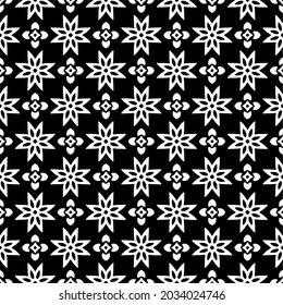 Seamless vector pattern in geometric ornamental style. Black  ornament.