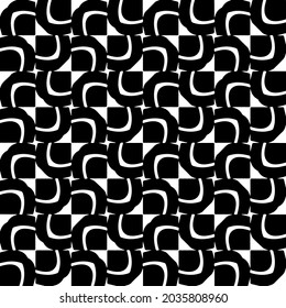 Seamless vector pattern in geometric ornamental style. Black  ornament.