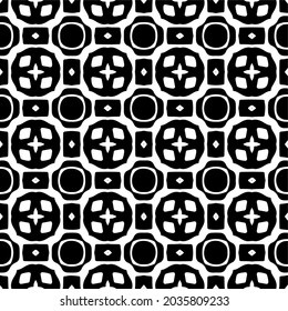 Seamless vector pattern in geometric ornamental style. Black  ornament.