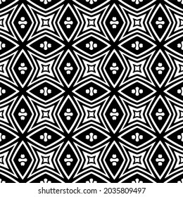 Seamless vector pattern in geometric ornamental style. Black  ornament.