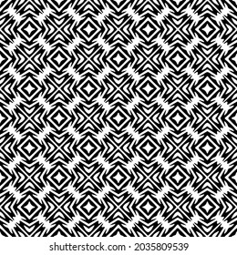 Seamless vector pattern in geometric ornamental style. Black and white pattern.