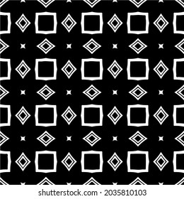 Seamless vector pattern in geometric ornamental style. Black  ornament.