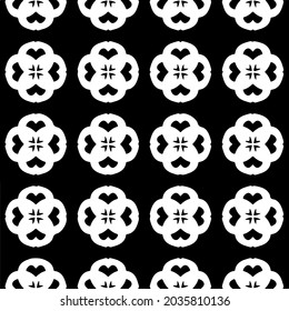 Seamless vector pattern in geometric ornamental style. Black  ornament.