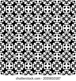 Seamless vector pattern in geometric ornamental style. Black  ornament.