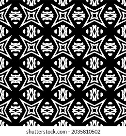 Seamless vector pattern in geometric ornamental style. Black  ornament.