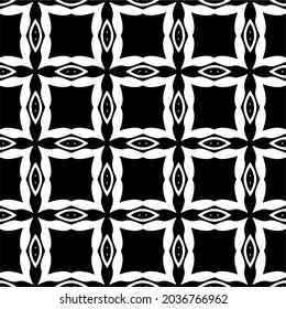 Seamless vector pattern in geometric ornamental style. Black  ornament.