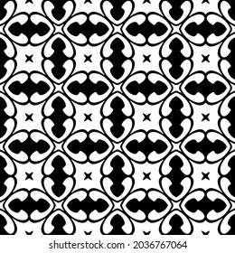 Seamless vector pattern in geometric ornamental style. Black  ornament.