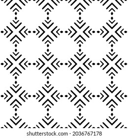 Seamless vector pattern in geometric ornamental style. Black  ornament.