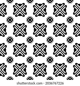 Seamless vector pattern in geometric ornamental style. Black  ornament.