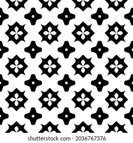 Seamless vector pattern in geometric ornamental style. Black  ornament.