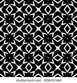 Seamless vector pattern in geometric ornamental style. Black  ornament.