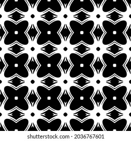 Seamless vector pattern in geometric ornamental style. Black  ornament.