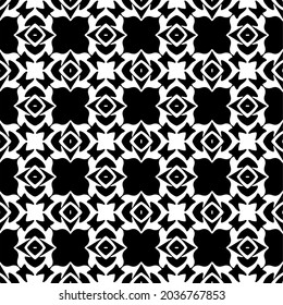 Seamless vector pattern in geometric ornamental style. Black  ornament.