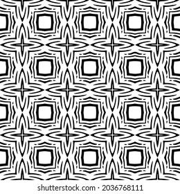 Seamless vector pattern in geometric ornamental style. Black  ornament.
