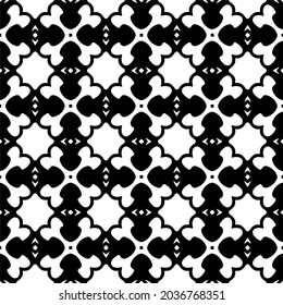 Seamless vector pattern in geometric ornamental style. Black  ornament.